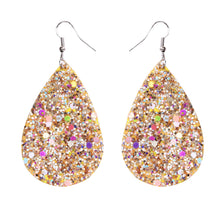 Load image into Gallery viewer, Double-sided sequined leather Earrings
