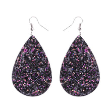 Load image into Gallery viewer, Double-sided sequined leather Earrings
