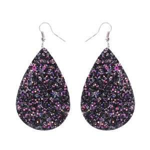 Double-sided sequined leather Earrings