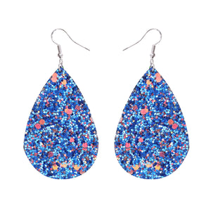 Double-sided sequined leather Earrings