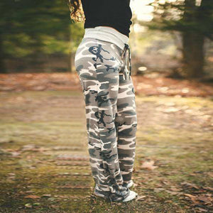 Lace-up casual Trousers, loose lace-up camouflage printed Pants