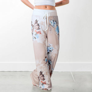 Lace-up casual Trousers, loose lace-up camouflage printed Pants