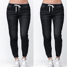 Load image into Gallery viewer, Ladies&#39; Lace-up Washed Feet Lantern Jeans, Trousers, Shorts.
