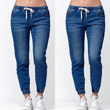 Load image into Gallery viewer, Ladies&#39; Lace-up Washed Feet Lantern Jeans, Trousers, Shorts.
