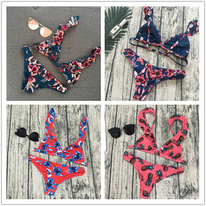 Printed bikini ruffle Swimsuit