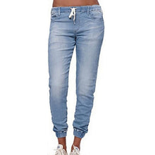 Load image into Gallery viewer, Ladies&#39; Lace-up Washed Feet Lantern Jeans, Trousers, Shorts.
