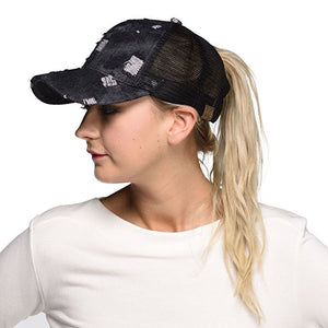 Ripped denim Baseball Cap