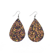 Load image into Gallery viewer, Double-sided sequined leather Earrings
