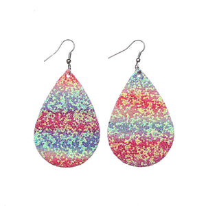 Double-sided sequined leather Earrings