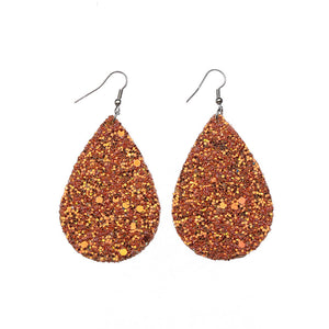 Double-sided sequined leather Earrings