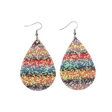 Load image into Gallery viewer, Double-sided sequined leather Earrings
