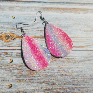 Double-sided sequined leather Earrings