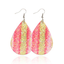 Load image into Gallery viewer, Double-sided sequined leather Earrings
