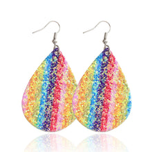 Load image into Gallery viewer, Double-sided sequined leather Earrings
