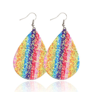 Double-sided sequined leather Earrings