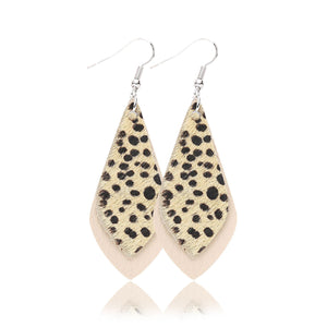 Popular leather Earrings, Leopard-print leather Earrings