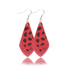 Load image into Gallery viewer, Popular leather Earrings, Leopard-print leather Earrings
