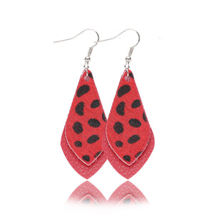 Popular leather Earrings, Leopard-print leather Earrings