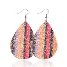 Load image into Gallery viewer, Double-sided sequined leather Earrings
