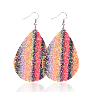 Double-sided sequined leather Earrings