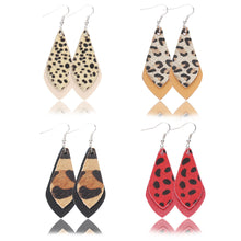 Load image into Gallery viewer, Popular leather Earrings, Leopard-print leather Earrings
