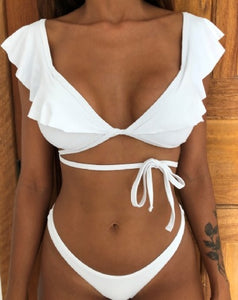 New split printed Bikini Swimsuit