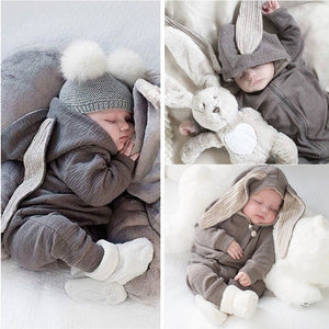 Big ears rabbit one-piece hooded zipper jumper robe