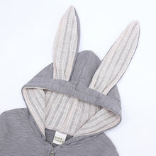 Load image into Gallery viewer, Big ears rabbit one-piece hooded zipper jumper robe
