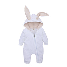 Load image into Gallery viewer, Big ears rabbit one-piece hooded zipper jumper robe
