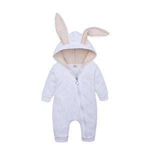 Big ears rabbit one-piece hooded zipper jumper robe