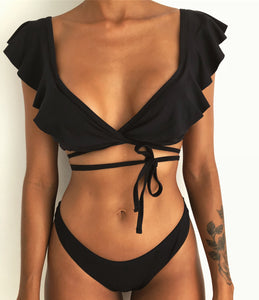 New split printed Bikini Swimsuit