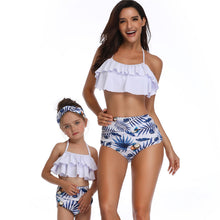 Load image into Gallery viewer, Printed high waist bikini parent-child swimwear
