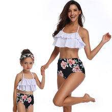 Load image into Gallery viewer, Printed high waist bikini parent-child swimwear
