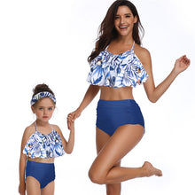 Load image into Gallery viewer, Printed high waist bikini parent-child swimwear
