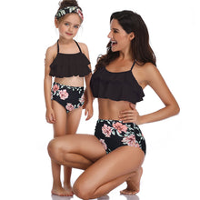 Load image into Gallery viewer, Printed high waist bikini parent-child swimwear
