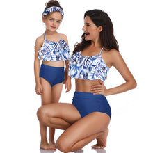 Load image into Gallery viewer, Printed high waist bikini parent-child swimwear
