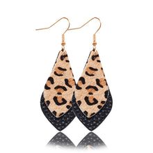 Load image into Gallery viewer, Popular leather Earrings, Leopard-print leather Earrings
