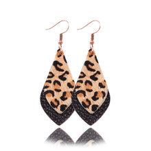 Load image into Gallery viewer, Popular leather Earrings, Leopard-print leather Earrings
