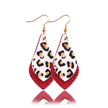 Load image into Gallery viewer, Popular leather Earrings, Leopard-print leather Earrings
