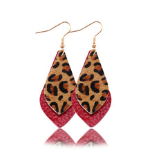 Load image into Gallery viewer, Popular leather Earrings, Leopard-print leather Earrings
