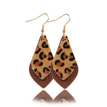 Load image into Gallery viewer, Popular leather Earrings, Leopard-print leather Earrings
