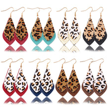 Load image into Gallery viewer, Popular leather Earrings, Leopard-print leather Earrings
