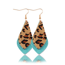 Load image into Gallery viewer, Popular leather Earrings, Leopard-print leather Earrings
