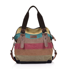 Load image into Gallery viewer, Diagonal cross color stripe stitching Women Handbag
