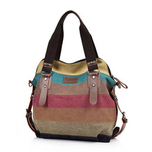 Load image into Gallery viewer, Diagonal cross color stripe stitching Women Handbag
