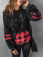 Load image into Gallery viewer, Plush hooded women&#39;s plaid sweater
