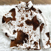 Load image into Gallery viewer, Fashion plush cow print zipper Lady Sweater Coat
