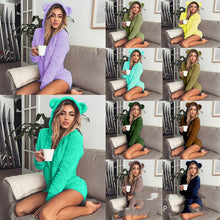 Load image into Gallery viewer, Solid color long sleeve hooded cute women&#39;s Jumpsuit
